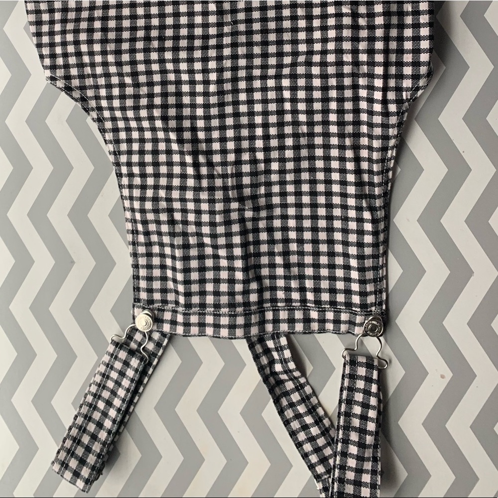 Plaid overall dress